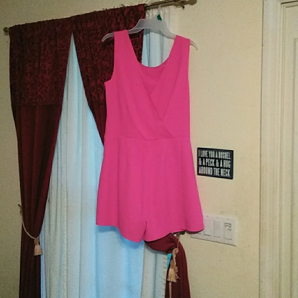 Hot pink jumpsuit romper